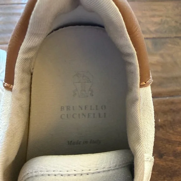 Brunello Cucinelli Low Top Sneakers Lace Up Monilli Shoes Authentic Size 39 - Picture 11 of 12